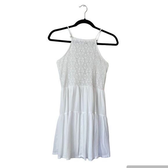 Abercrombie & Fitch Halter Lace-up Back Tiered Fit and Flare Mini Dress Size XS - Picture 1 of 7